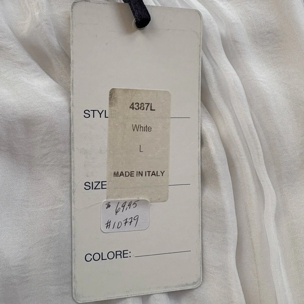 Italian 2-piece flowy ivory Top/Pant Set fit for a beach wedding, guest … - Picture 11 of 16